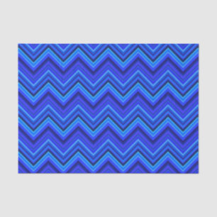 Papel De Seda Patrón zigzag de franjas azules