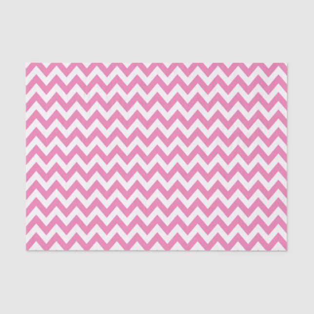 Papel De Seda Patrón ZigZag rosa / Chevron (Anverso)