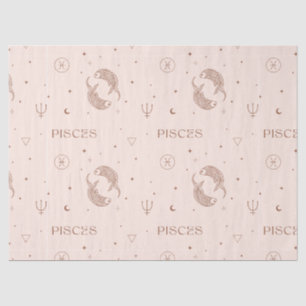 Papel De Seda Patrón zodiacal de Libra místico en marrón y burgu