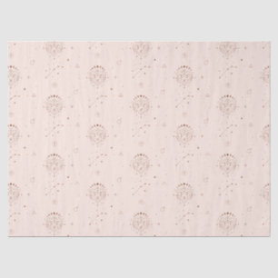 Papel De Seda Patrón Zodiaco de Aries en Marrón y Burdeos