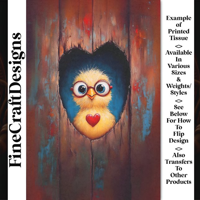 Papel De Seda Patrona de Peeping Chick in Glasses & Red Heart De (Subido por el creador)