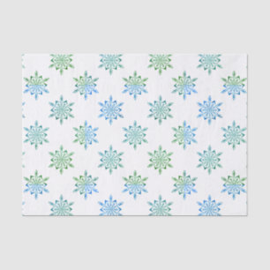Papel De Seda Patronato de copo de nieve azul