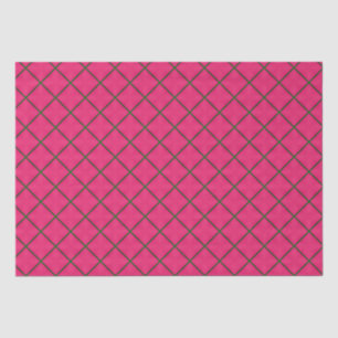 Papel De Seda Patroneado verde brillante festivo y diamante rosa