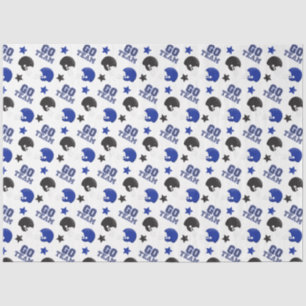 Papel De Seda Patrones azules y negros de fútbol americano