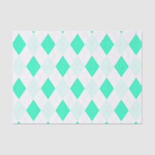 Papel De Seda Patrones de Arlequín Verde Menta Blanco Genial Mod