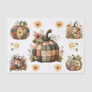 Papel De Seda Patrones de colcha vintage lindos en calabazas flo