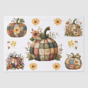 Papel De Seda Patrones de colcha vintage lindos en calabazas flo