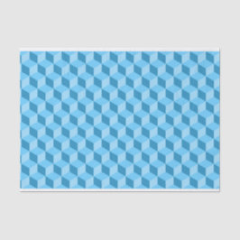 PAPEL DE SEDA PATRONES DE CUBO GEOMÉTRICO AZUL BRILLANTE