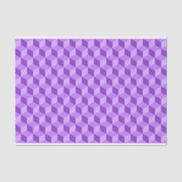 PAPEL DE SEDA PATRONES DE CUBO GEOMÉTRICO DE PURPLE BRILLANTE