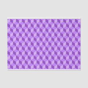 PAPEL DE SEDA PATRONES DE CUBO GEOMÉTRICO DE PURPLE BRILLANTE