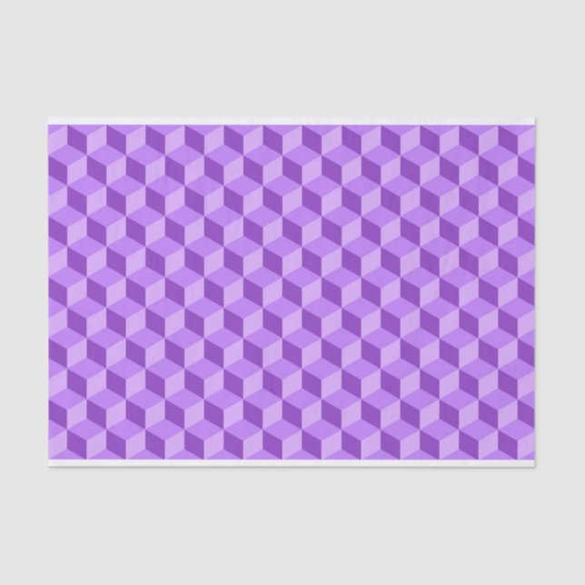 PAPEL DE SEDA PATRONES DE CUBO GEOMÉTRICO DE PURPLE BRILLANTE (Anverso)