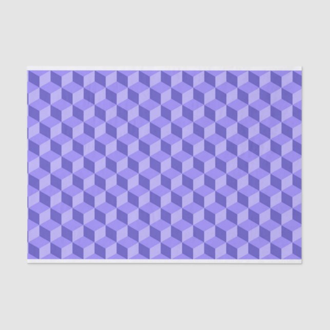 PAPEL DE SEDA PATRONES DE CUBO GEOMÉTRICO DE PURPLE BRILLANTE (Anverso)