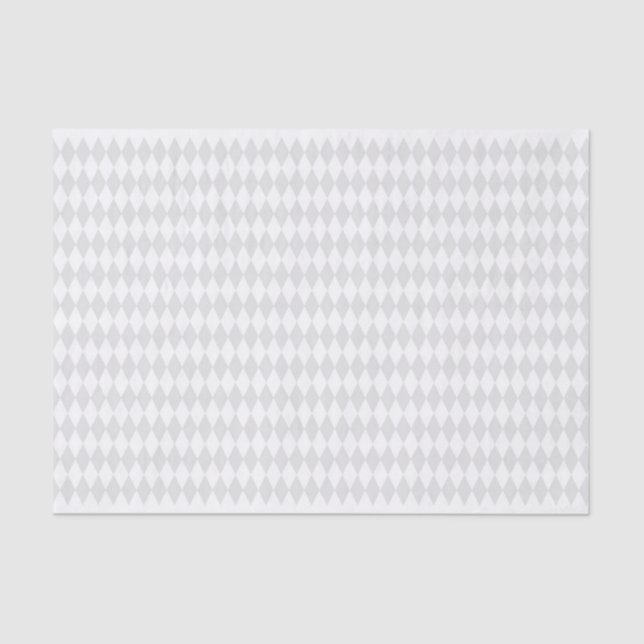 PAPEL DE SEDA PATRONES DE DIAMANTE DE MARDI GRAS BLANCO (Anverso)
