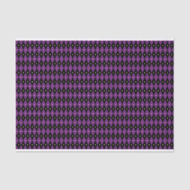 PAPEL DE SEDA PATRONES DE DIAMANTES DE GRAS PURPLE & BLACK MARDI (Anverso)