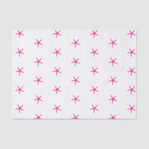 Papel De Seda Patrones de Estrella de Mar Rosa Blanco Playa Náut