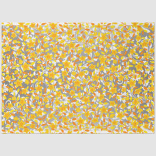 Papel De Seda Patrones de flores blancas amarillas naranjas lind