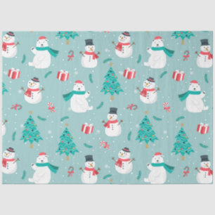 Papel De Seda Patrones de muñeco de nieve de Navidad Diseño 2