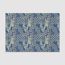 Papel De Seda Patrones de zigzag azules y verdes