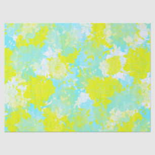 Papel De Seda patrones florales azules japoneses