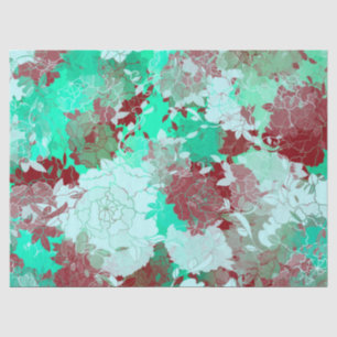 Papel De Seda patrones florales verdes japoneses