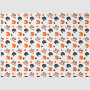 Papel De Seda Patrones naranjas y negros de fútbol americano