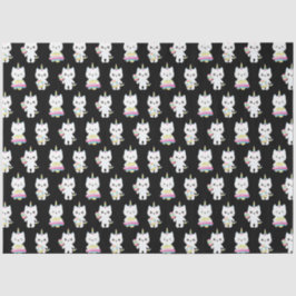 Papel De Seda Patrones negros de gatos de unicornio