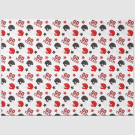 Papel De Seda Patrones rojo y negro del fútbol americano