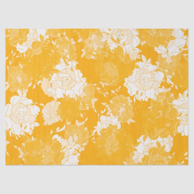 Papel De Seda Patrones rojos florales japoneses. (Anverso)