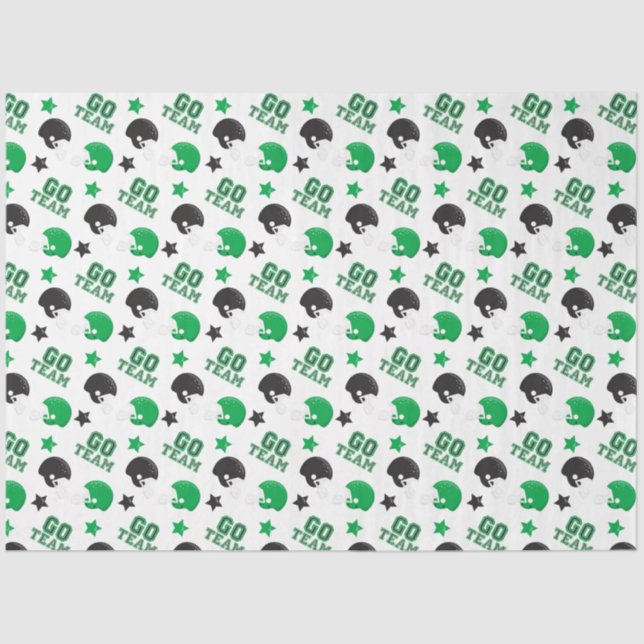Papel De Seda Patrones verdes y negros del fútbol americano (Anverso)