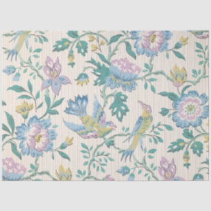Papel De Seda Patrones Vintage para Flor y Pájaros Morados