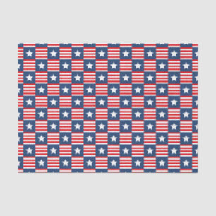 Papel De Seda Patrótico patrón de bandera estadounidense rojo, b