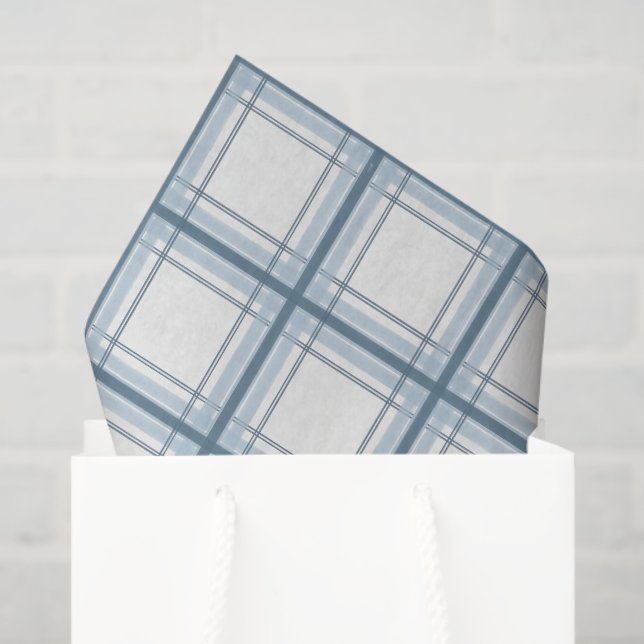 Papel De Seda Patrullado de color azul y crema (Bolsa de regalo)