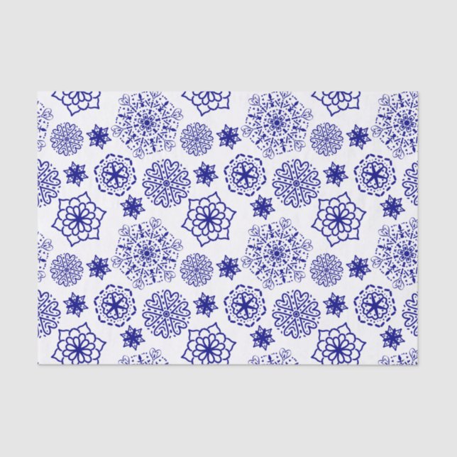 Papel De Seda Patten folclórico azul (Anverso)