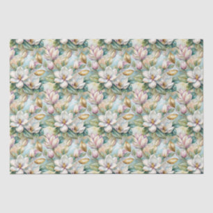 Papel De Seda Pattern Elegant Magnolia Flowers
