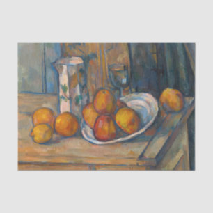 Papel De Seda Paul Cezanne - Bodegón con jarra de leche y frutas