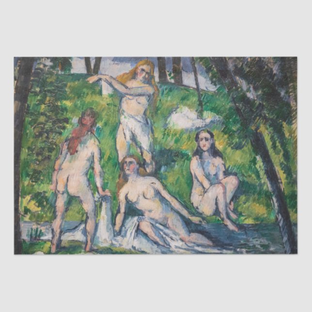 Papel De Seda Paul Cezanne - Cuatro Bathers (Anverso)