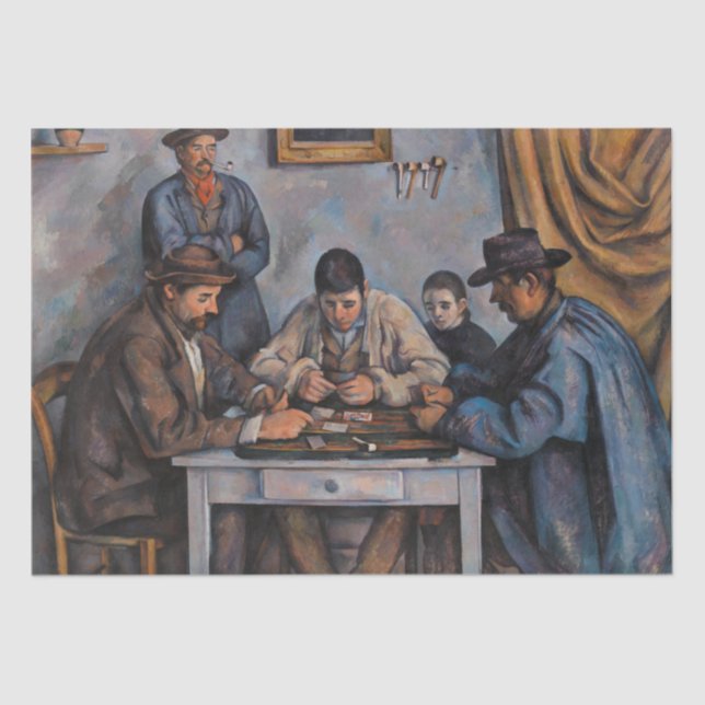 Papel De Seda Paul Cezanne - Los jugadores de cartas (Anverso)