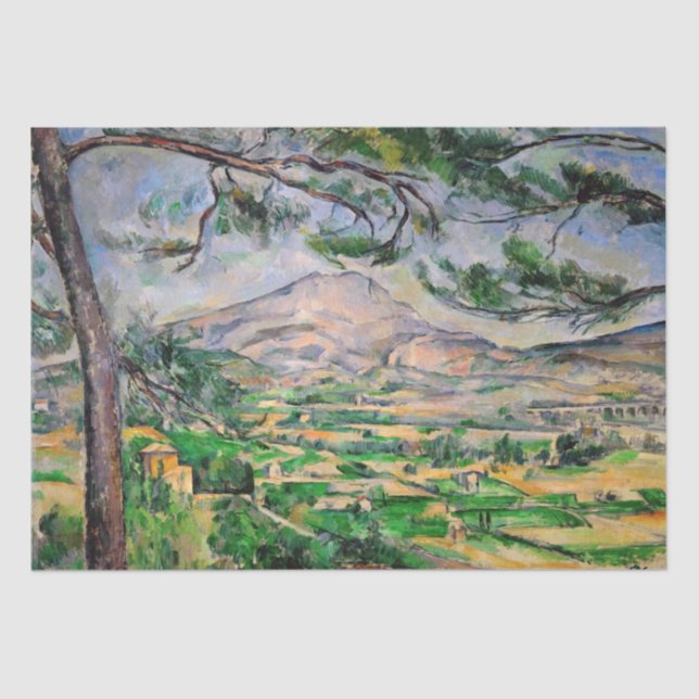 Papel De Seda Paul Cezanne - Mont Sainte-Victoire y Pino Grande (Anverso)