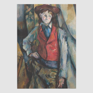 Papel De Seda Paul Cezanne - Niño con Chaleco Rojo