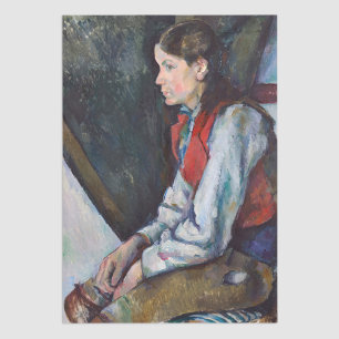 Papel De Seda Paul Cezanne - Niño con Chaleco Rojo