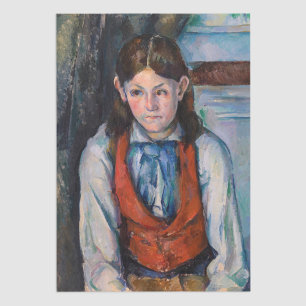 Papel De Seda Paul Cezanne - Niño con Chaleco Rojo