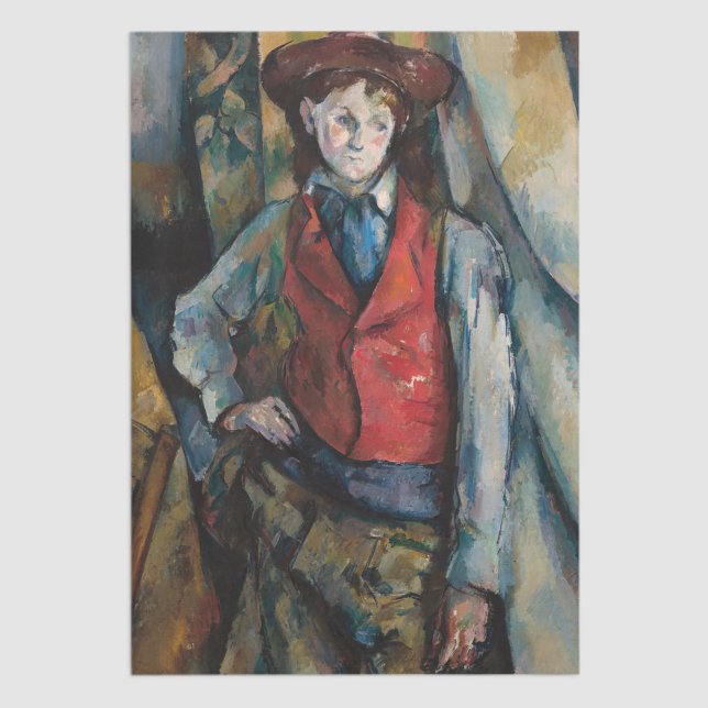 Papel De Seda Paul Cezanne - Niño en el chaleco rojo (Subido por el creador)