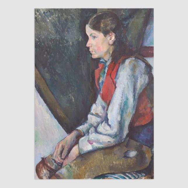 Papel De Seda Paul Cezanne - Niño en el chaleco rojo (Subido por el creador)