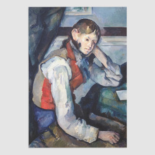 Papel De Seda Paul Cezanne - Niño en el chaleco rojo