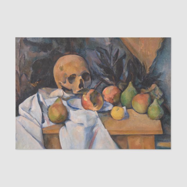 Papel De Seda Paul Cezanne - Todavía la vida con Skull (Anverso)