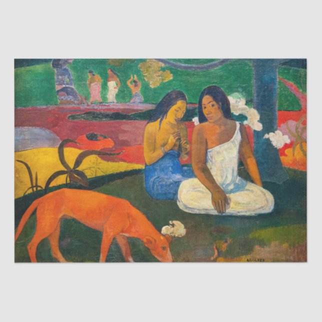 Papel De Seda Paul Gauguin - Arearea / El Perro Rojo (Anverso)