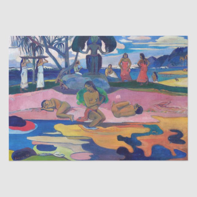 Papel De Seda Paul Gauguin - Día del Dios / Mahana no atua (Anverso)
