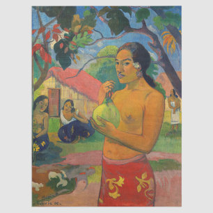 Papel De Seda Paul Gauguin - Mujer sosteniendo un fruto
