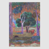 Paul Gauguin - Paisaje con cerdo y caballo