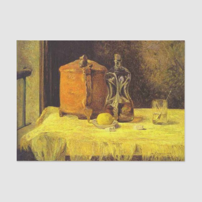 Papel De Seda Paul Gauguin, pintura "En la ventana" (Anverso)